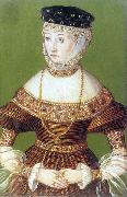 Lucas Cranach the Younger Miniature of Barbara Radziwill Sweden oil painting artist